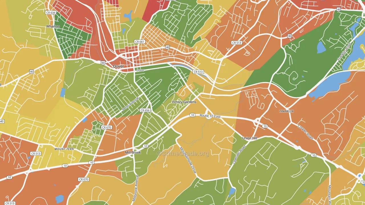 Victory Gardens, NJ Map of Drug-Related Crime Rates