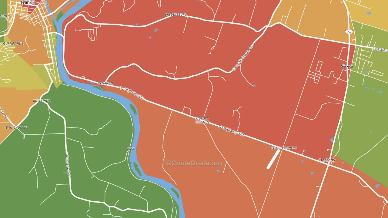Victory Heights, PA Map of Drug-Related Crime Rates