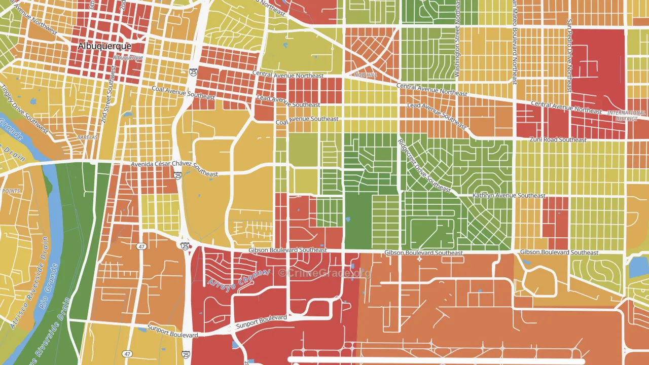 Victory Hills, Albuquerque, NM Map of Drug-Related Crime Rates
