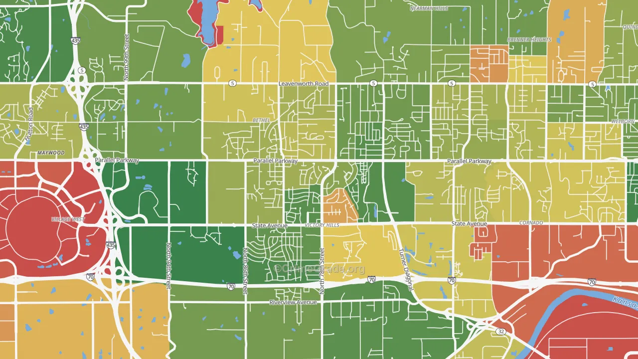 Victory Hills, Kansas City, KS Map of Drug-Related Crime Rates