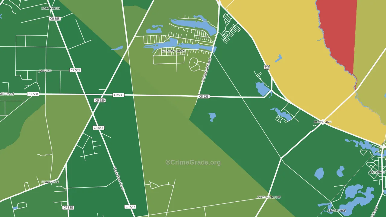 Victory Lakes, NJ Map of Drug-Related Crime Rates