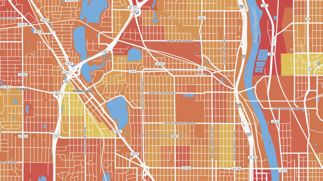 Victory, Minneapolis, MN Map of Drug-Related Crime Rates