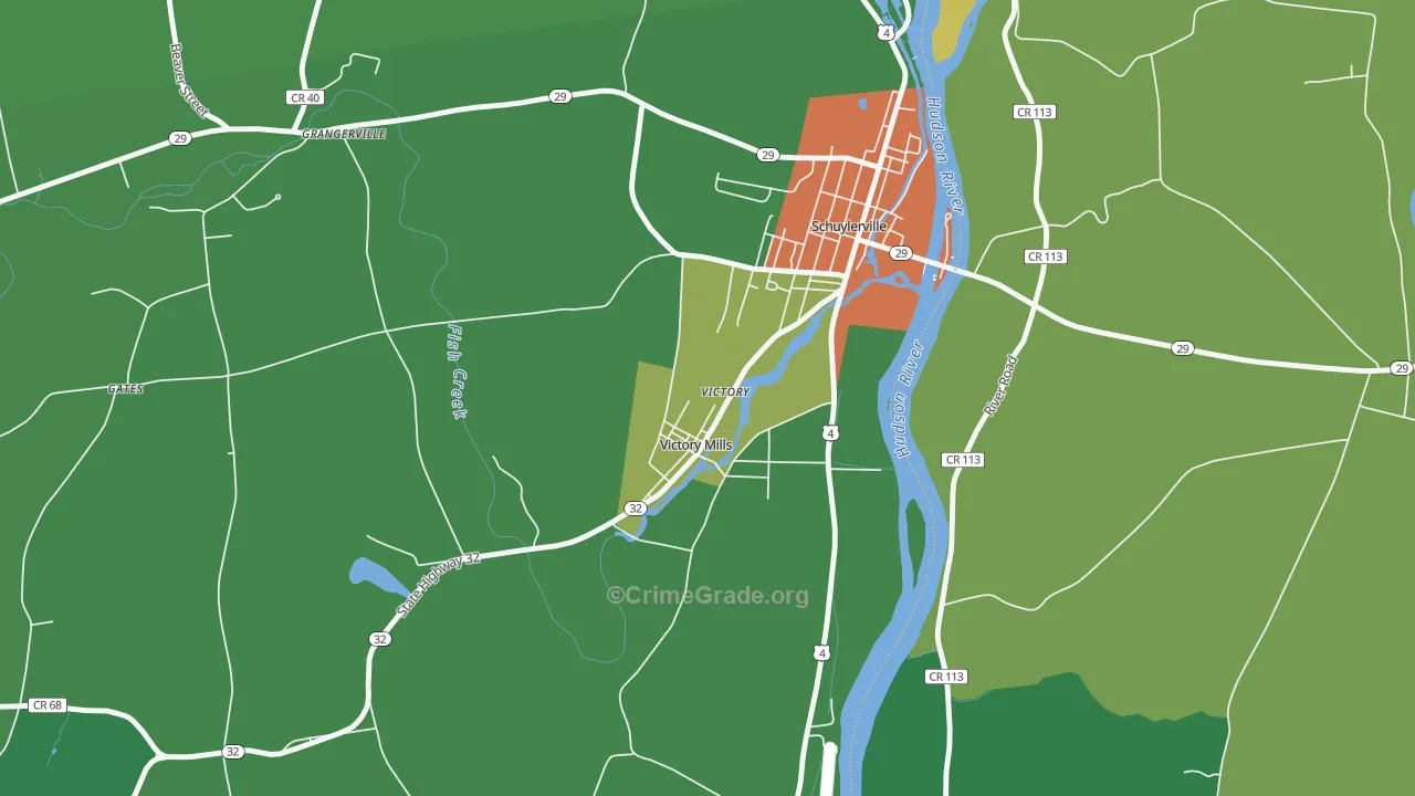 Victory, NY Map of Drug-Related Crime Rates