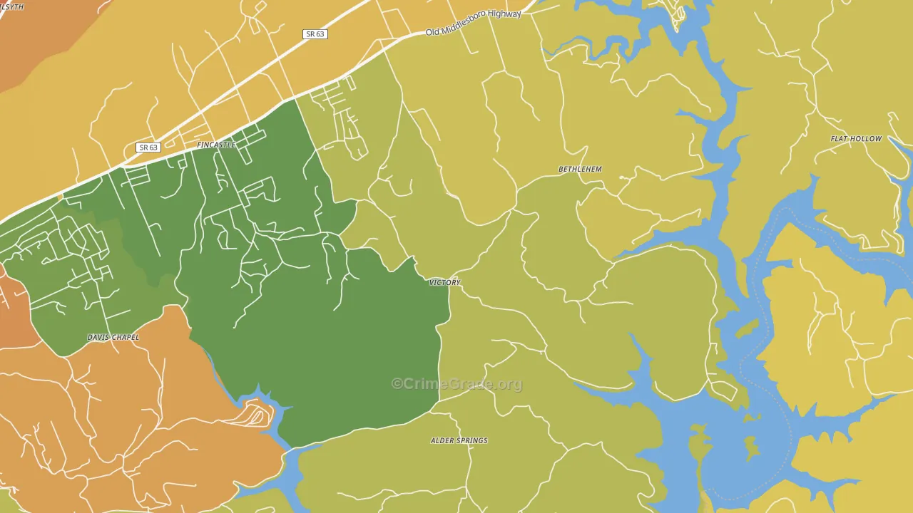 Victory, TN Map of Drug-Related Crime Rates