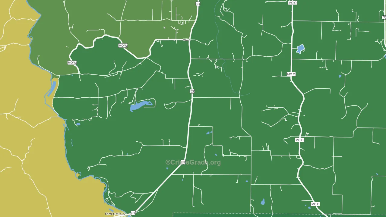 Vida, MO Map of Drug-Related Crime Rates