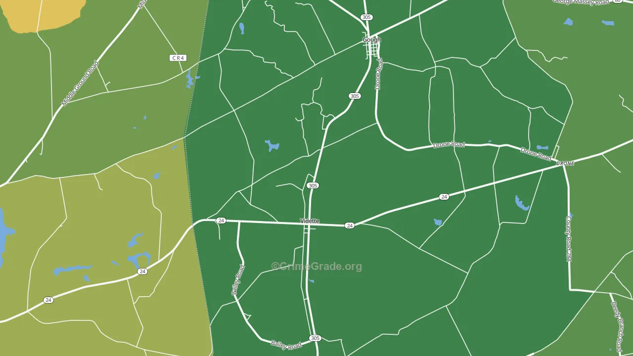 Vidette, GA Map of Drug-Related Crime Rates