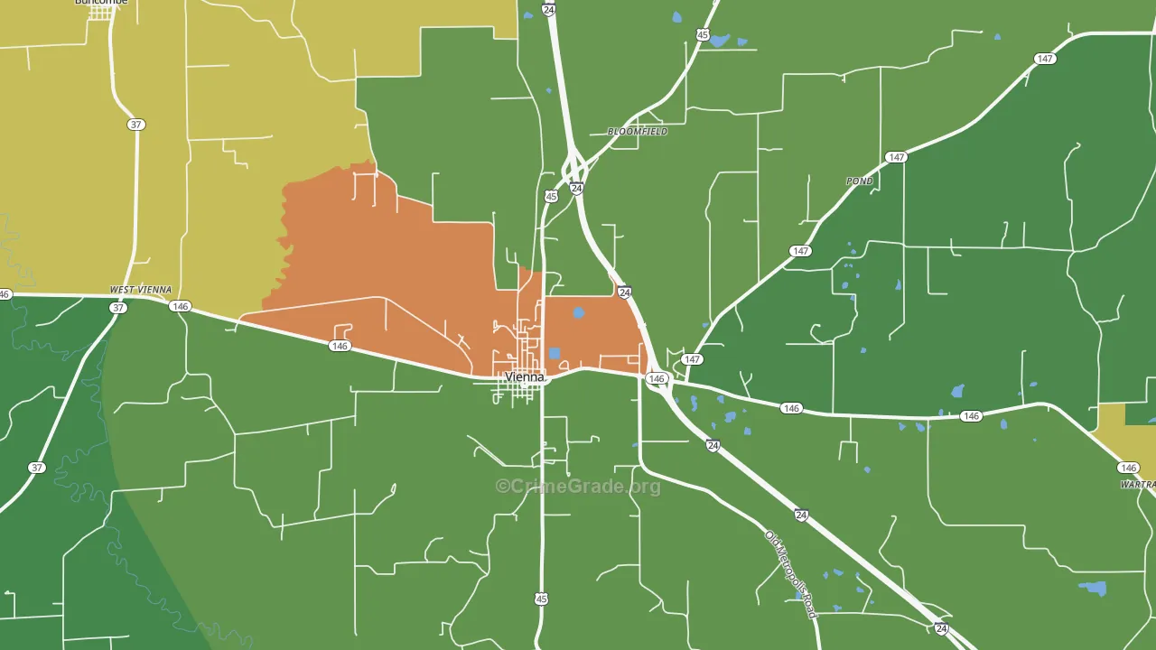 Vienna, IL Map of Drug-Related Crime Rates