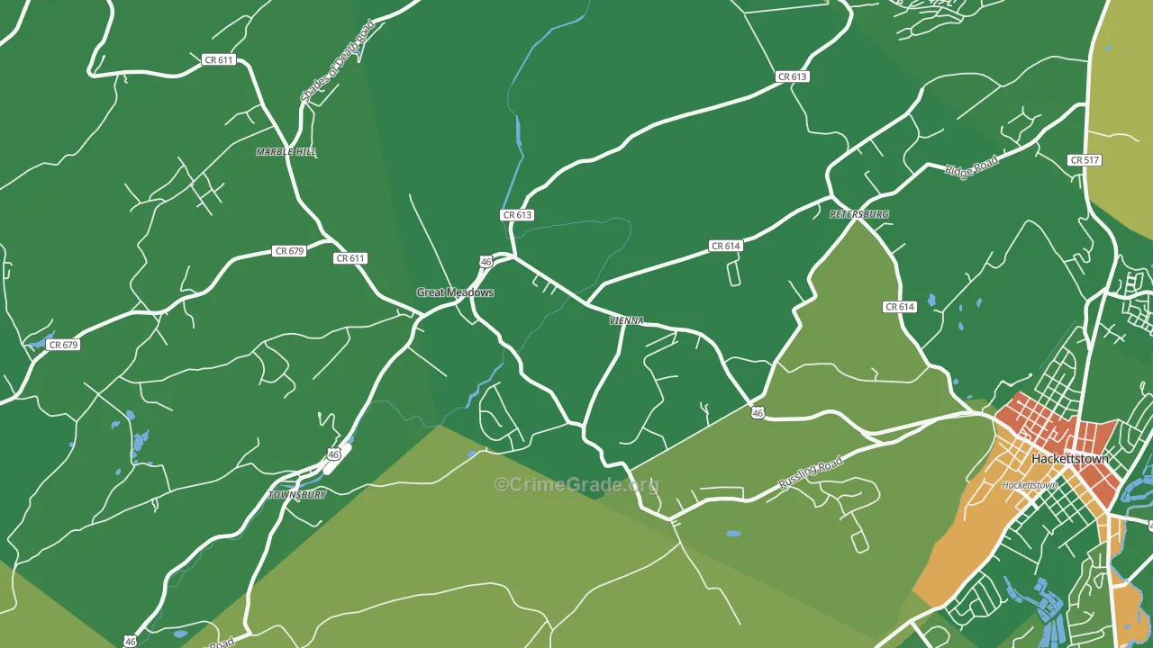 Vienna, NJ Map of Drug-Related Crime Rates