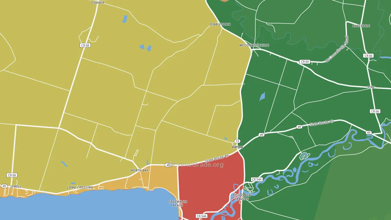 Vienna, NY Map of Drug-Related Crime Rates
