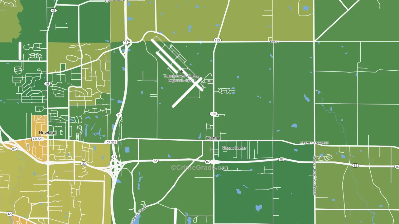 Vienna, OH Map of Drug-Related Crime Rates