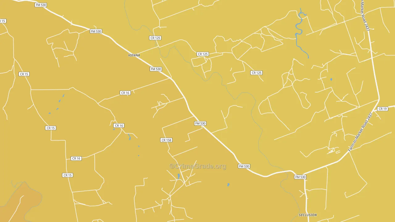 Vienna, TX Map of Drug-Related Crime Rates