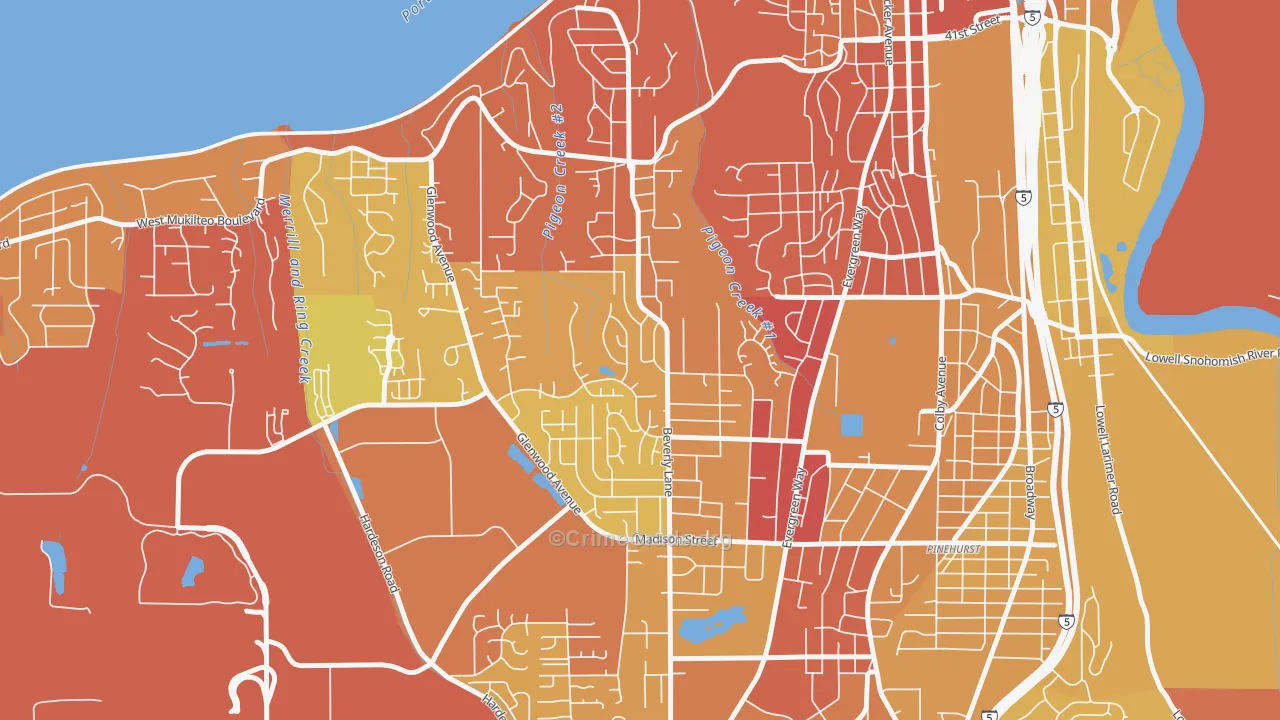 View Ridge-Madison, Everett, WA Map of Drug-Related Crime Rates