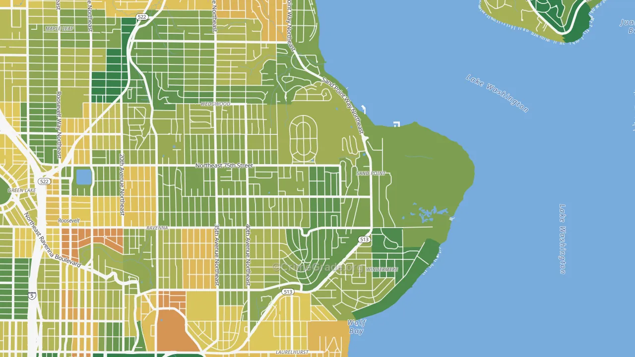 View Ridge, Seattle, WA Map of Drug-Related Crime Rates