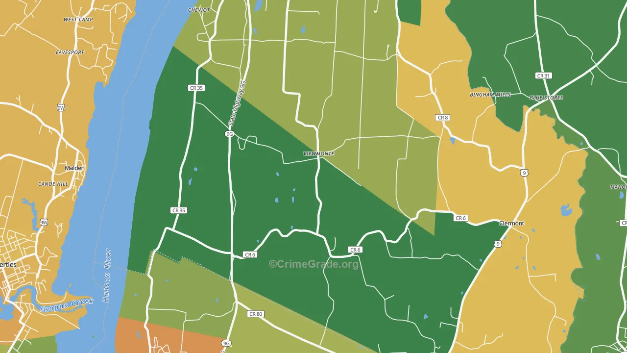 Viewmonte, NY Map of Drug-Related Crime Rates