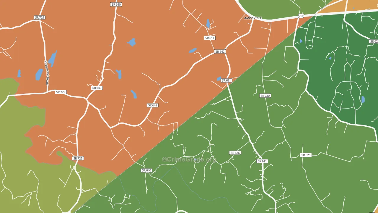 Viewtown, VA Map of Drug-Related Crime Rates