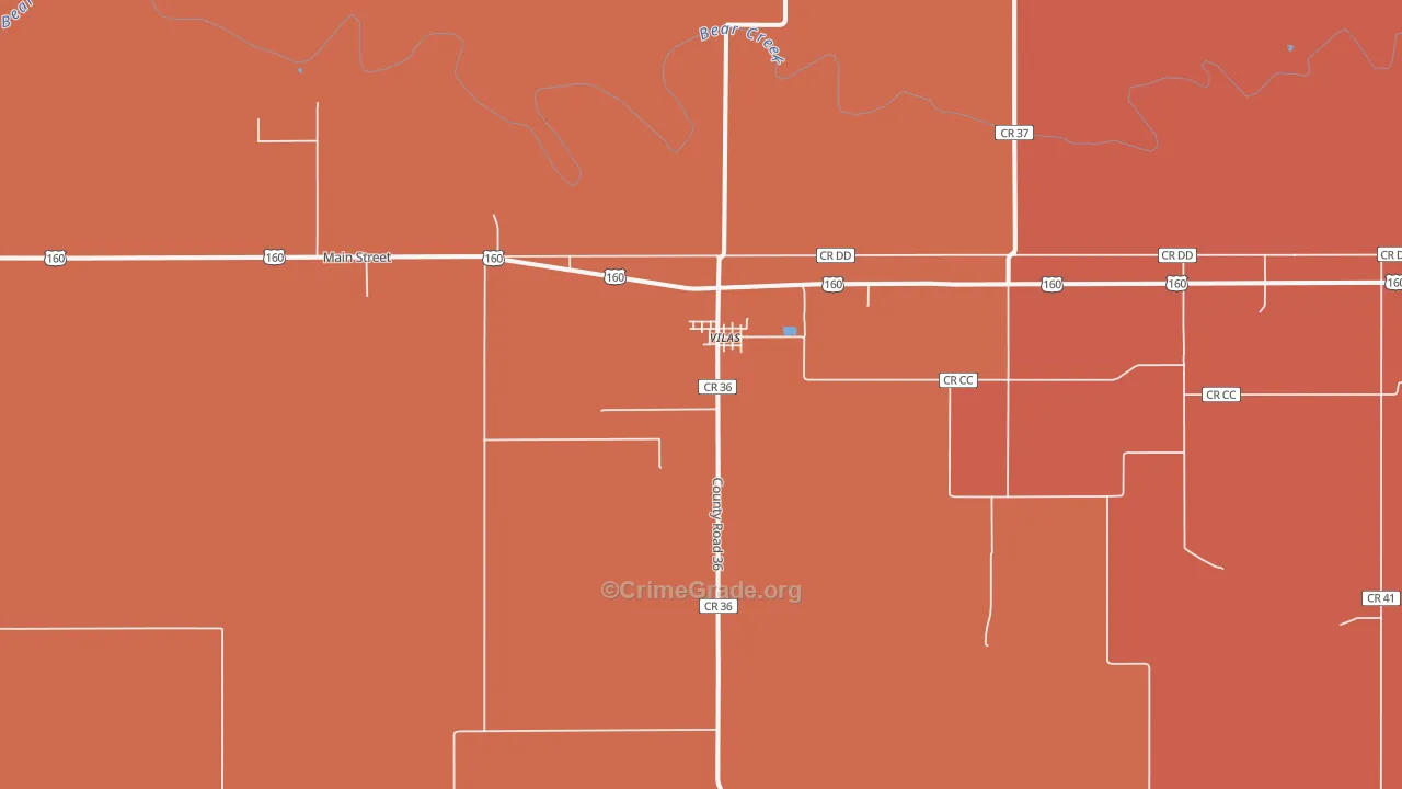 Vilas, CO Map of Drug-Related Crime Rates