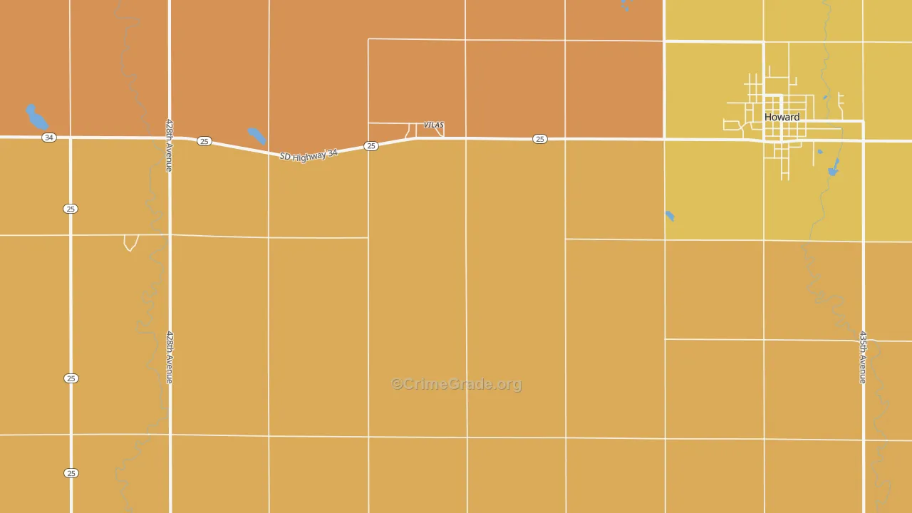 Vilas, SD Map of Drug-Related Crime Rates