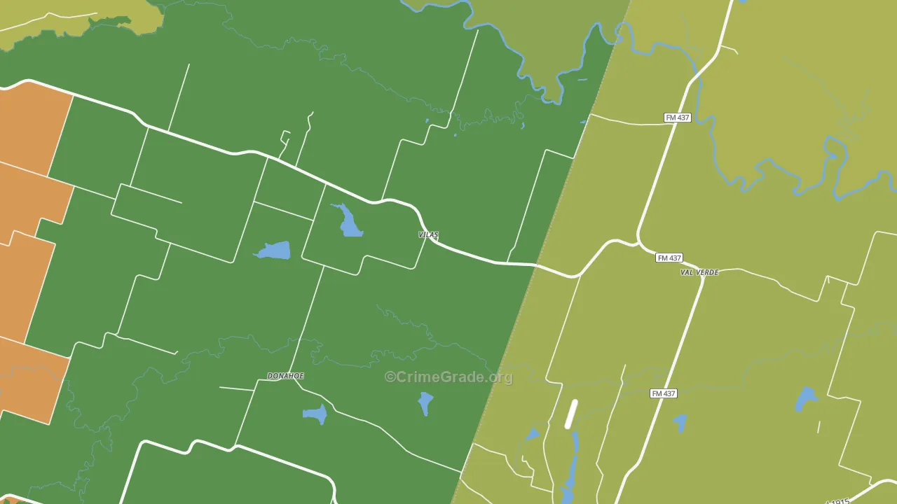 Vilas, TX Map of Drug-Related Crime Rates