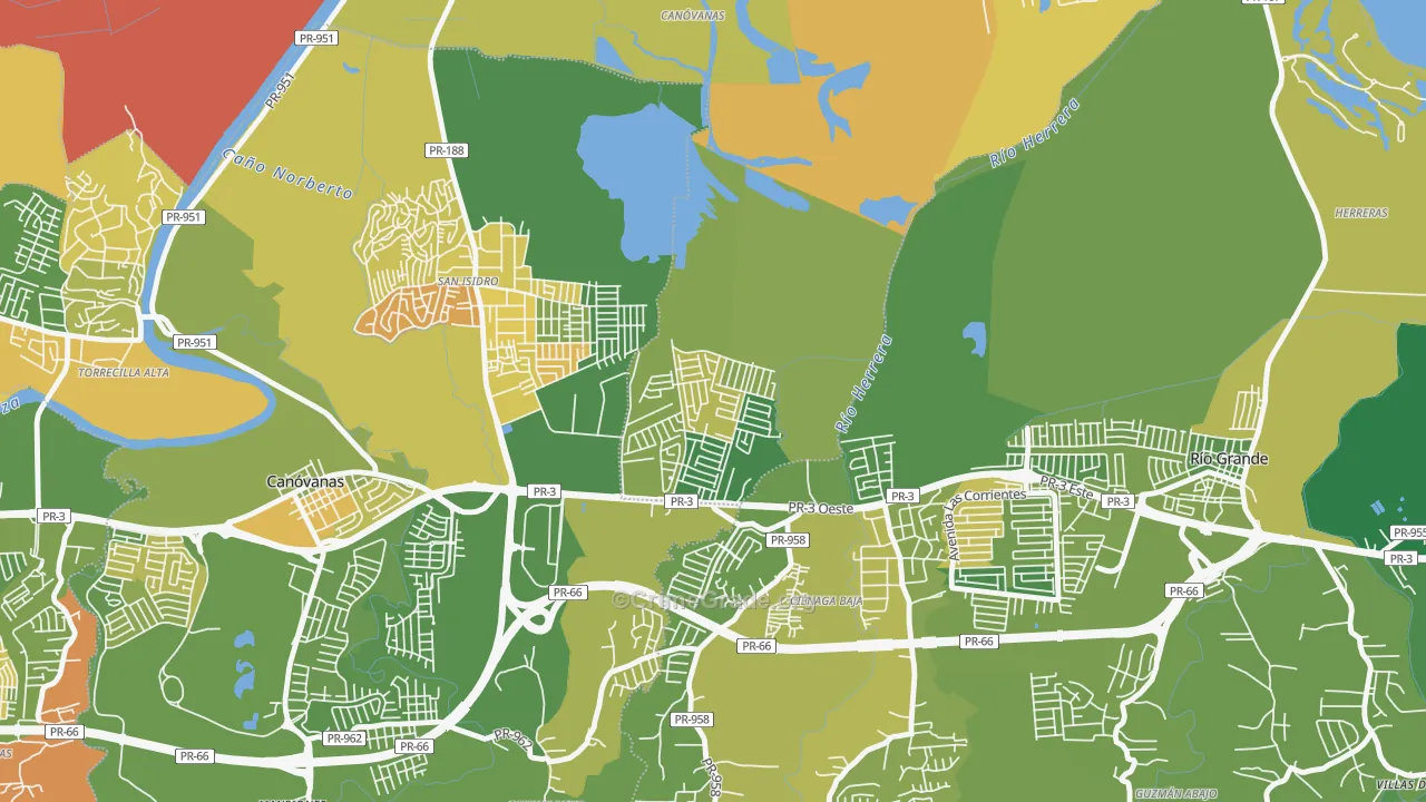 Villa de Loiza, Rio Grande, PR Map of Drug-Related Crime Rates