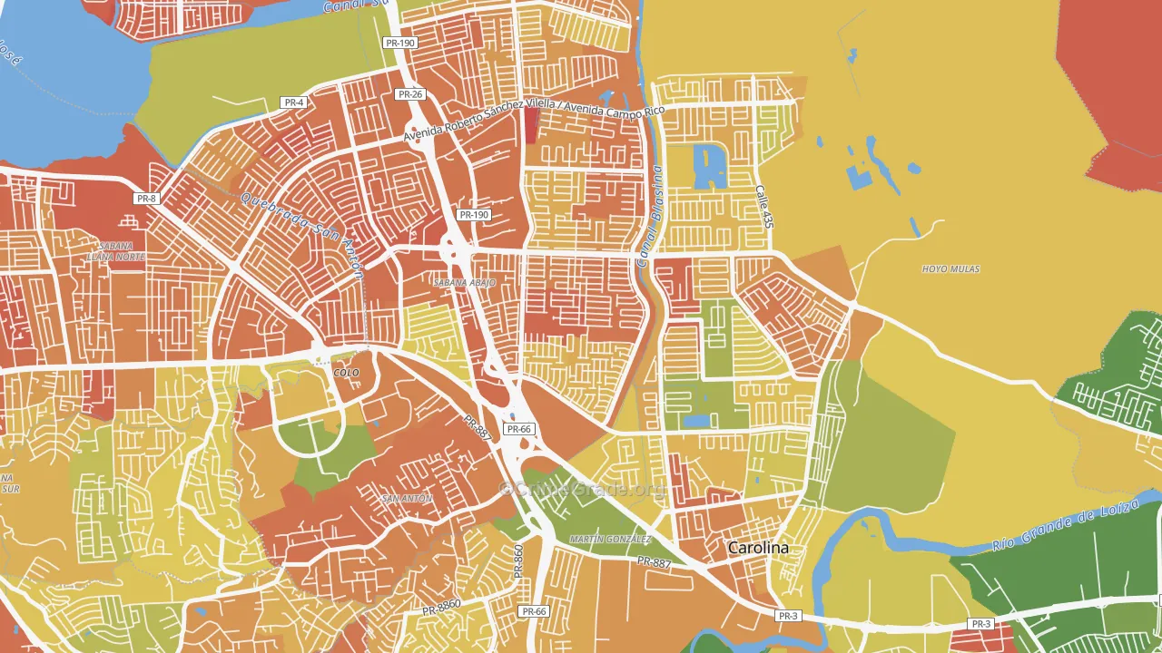 Villa Fontana, Carolina, PR Map of Drug-Related Crime Rates