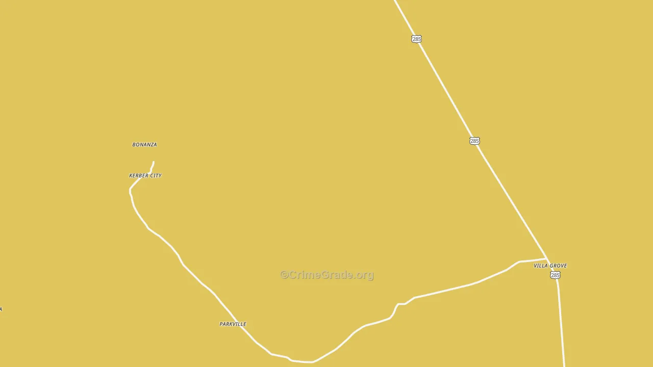 Villa Grove, CO Map of Drug-Related Crime Rates