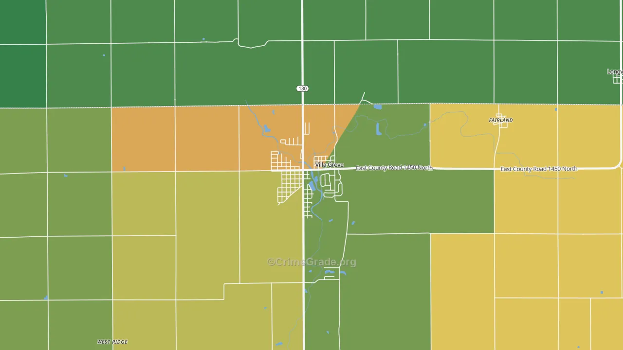 Villa Grove, IL Map of Drug-Related Crime Rates