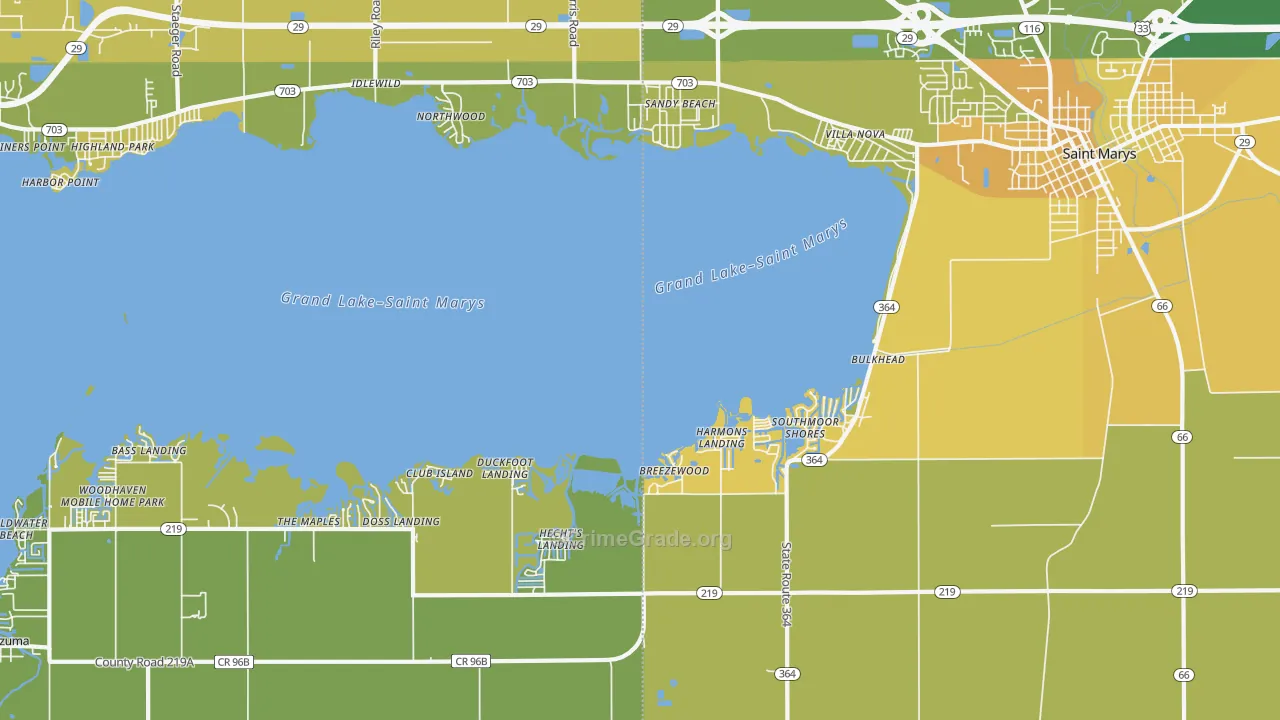 Villa Nova, OH Map of Drug-Related Crime Rates