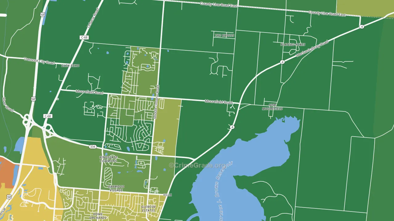 Villa, OH Map of Drug-Related Crime Rates