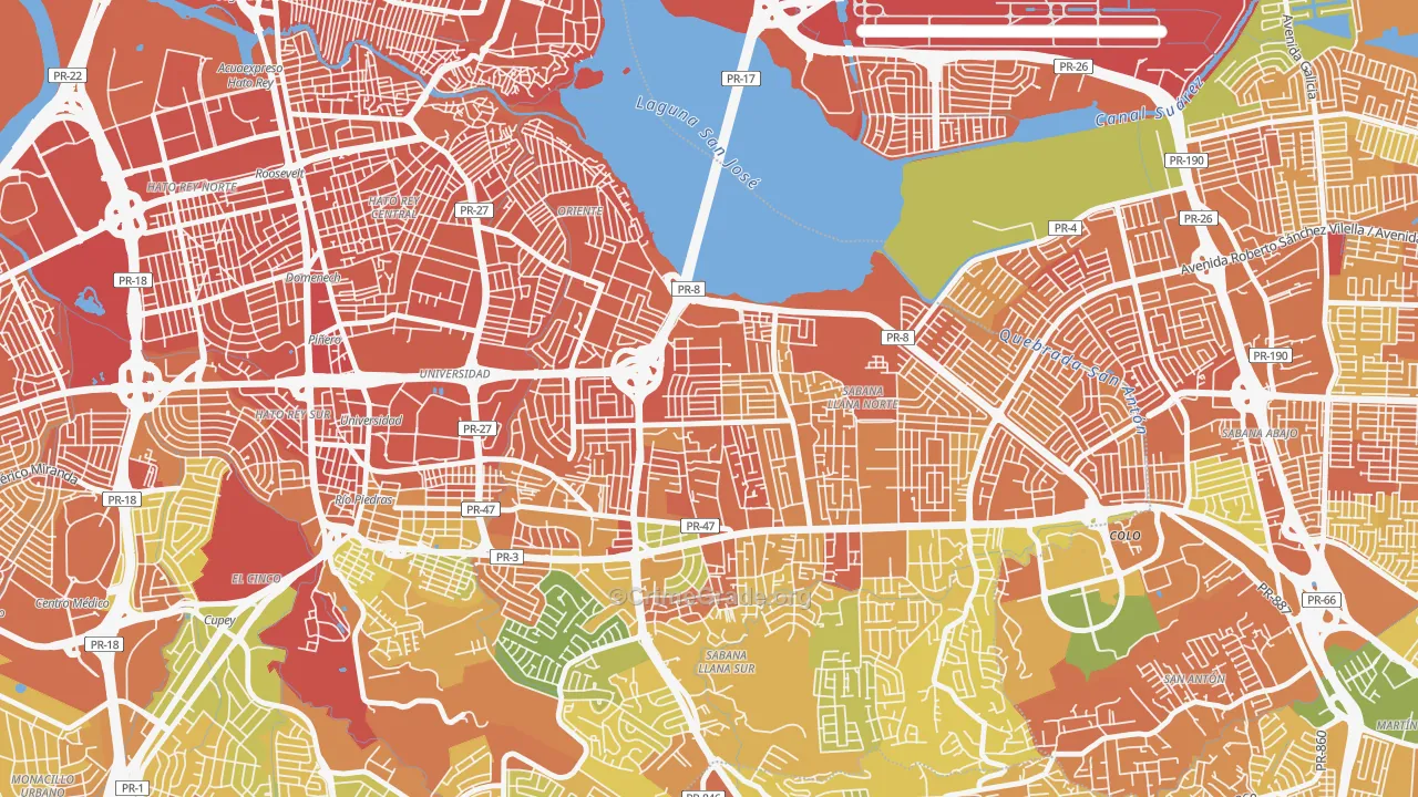 Villa Prades, San Juan, PR Map of Drug-Related Crime Rates