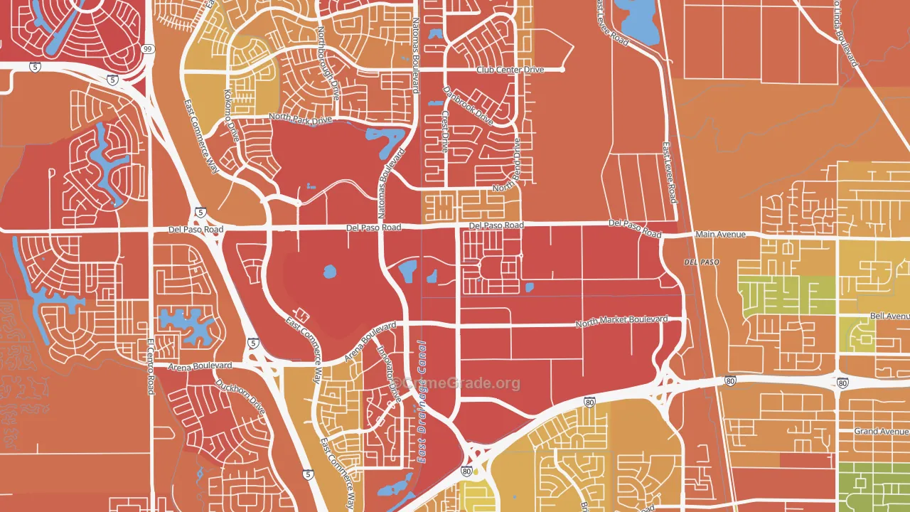 Village 5, Sacramento, CA Map of Drug-Related Crime Rates