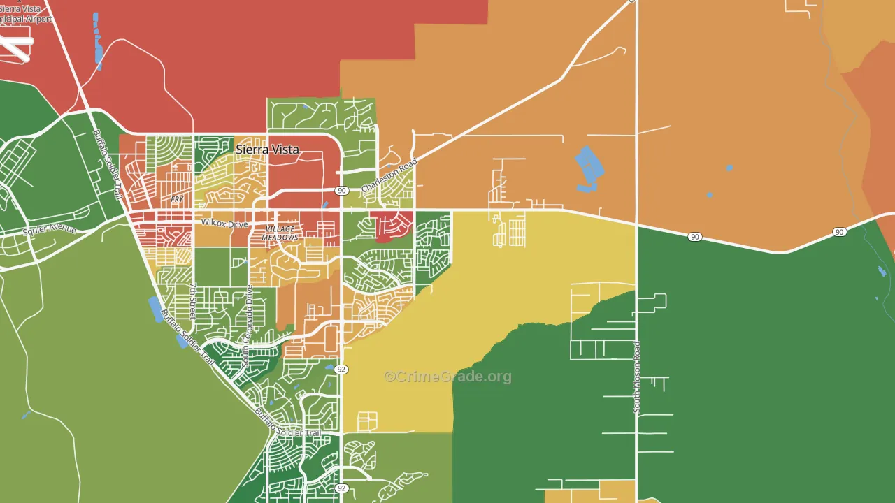 Village Meadows, AZ Map of Drug-Related Crime Rates