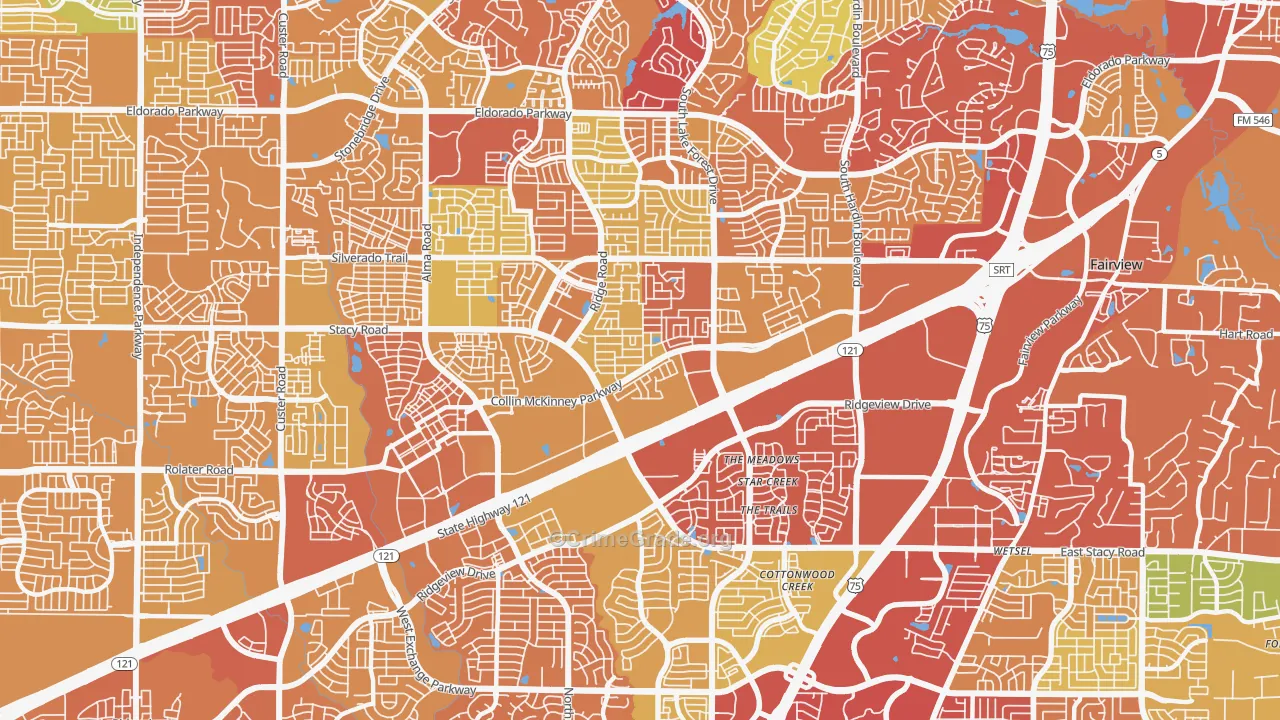 Village Park, McKinney, TX Map of Drug-Related Crime Rates