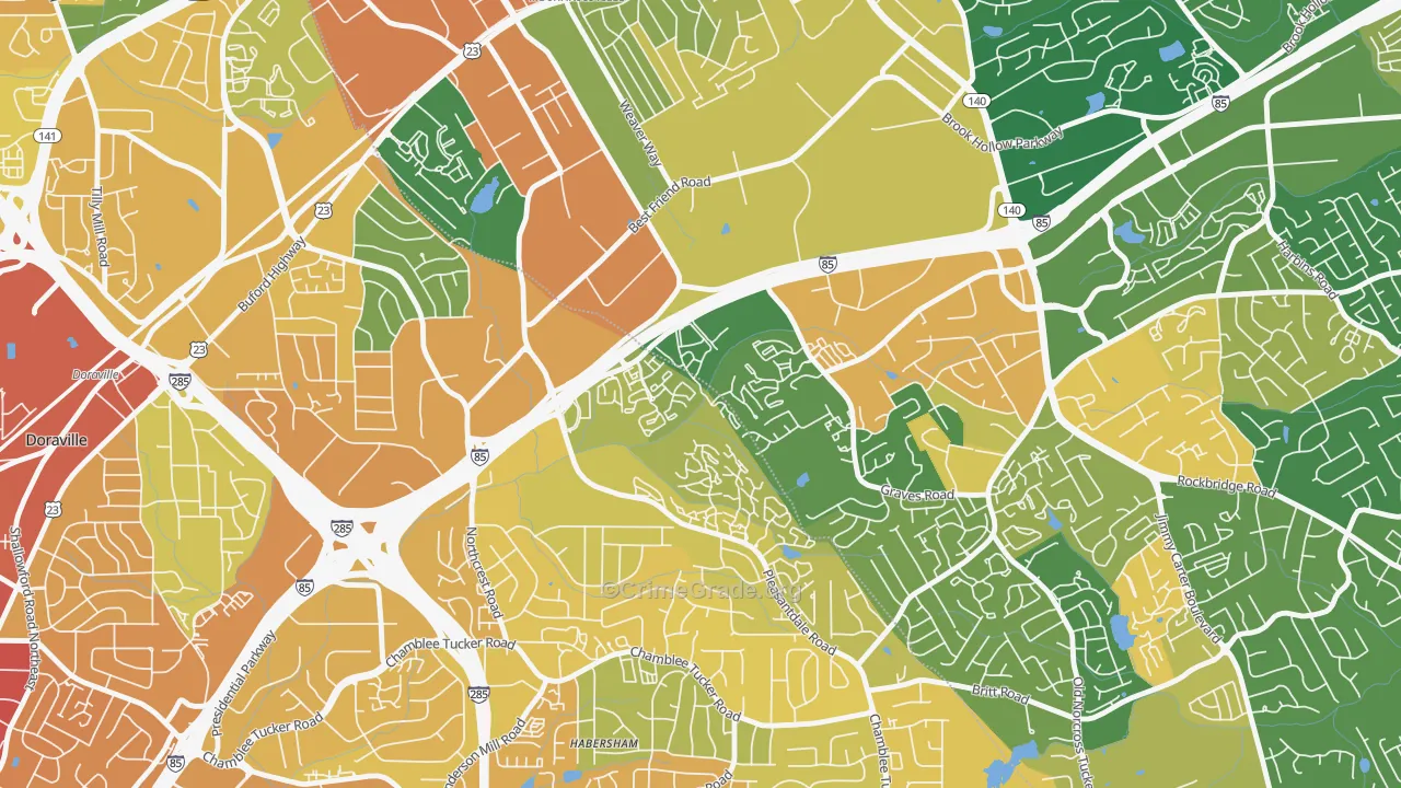 Villas at Norcross, Norcross, GA Map of Drug-Related Crime Rates