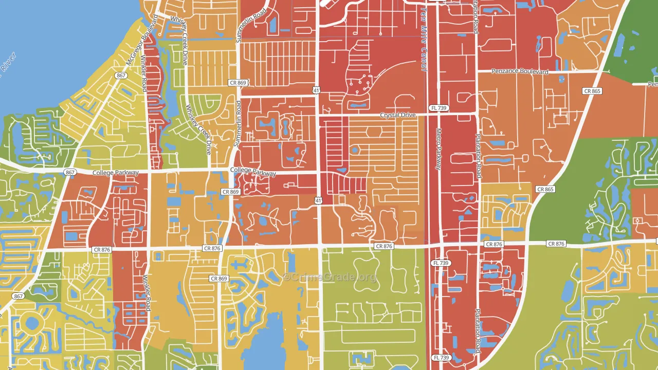 Villas, FL Map of Drug-Related Crime Rates