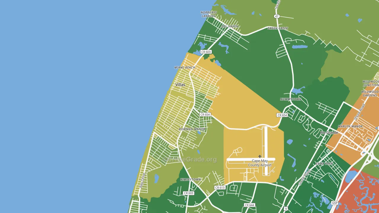 Villas, NJ Map of Drug-Related Crime Rates