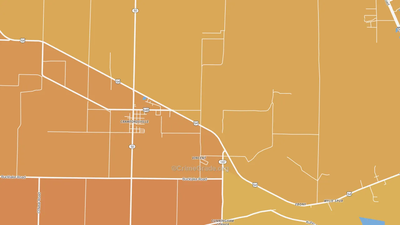 Vincent, AR Map of Drug-Related Crime Rates