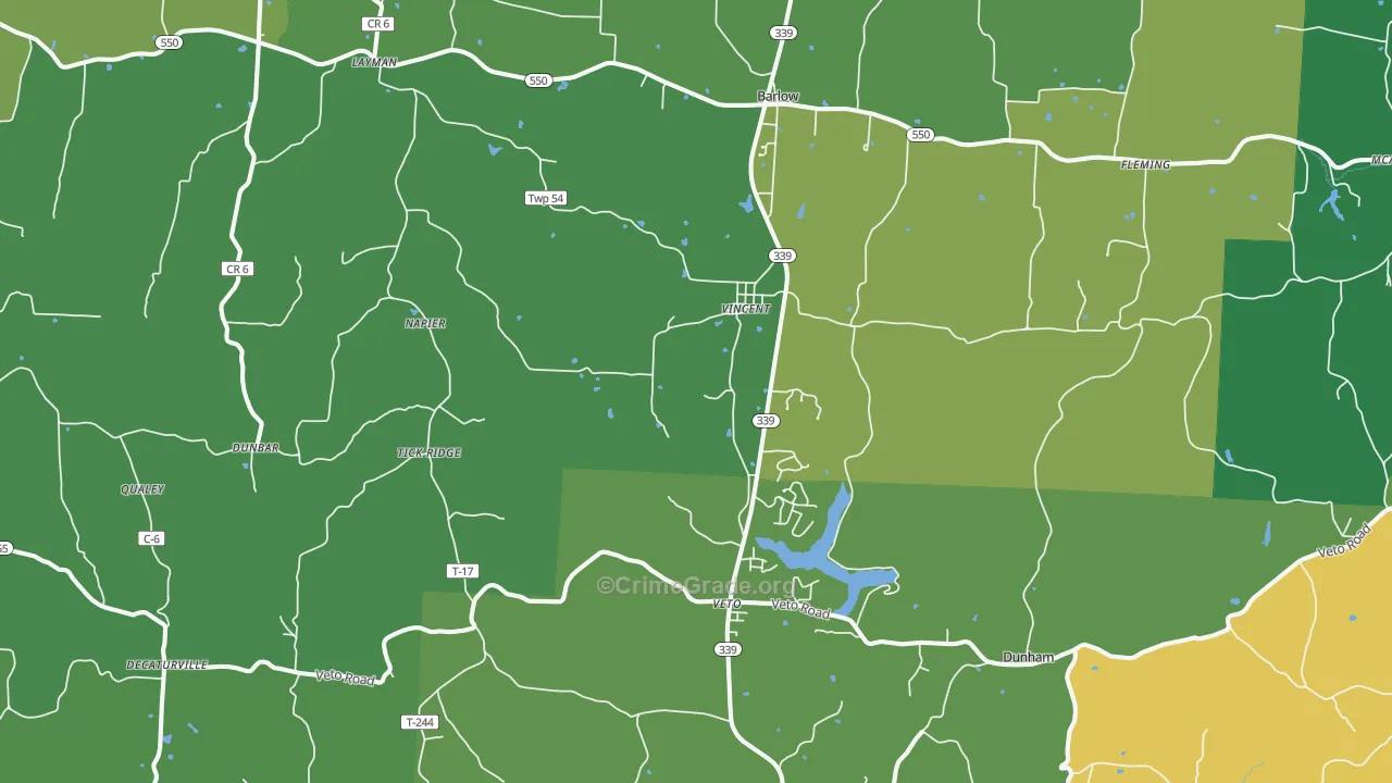 Vincent, OH Map of Drug-Related Crime Rates