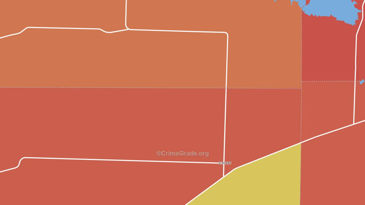 Vincent, TX Map of Drug-Related Crime Rates