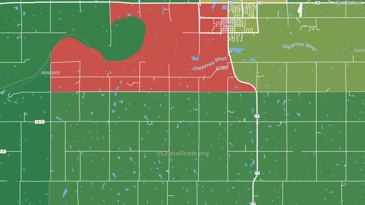 Vinco, OK Map of Drug-Related Crime Rates