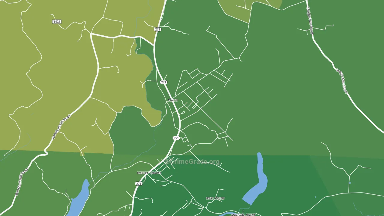 Vinco, PA Map of Drug-Related Crime Rates