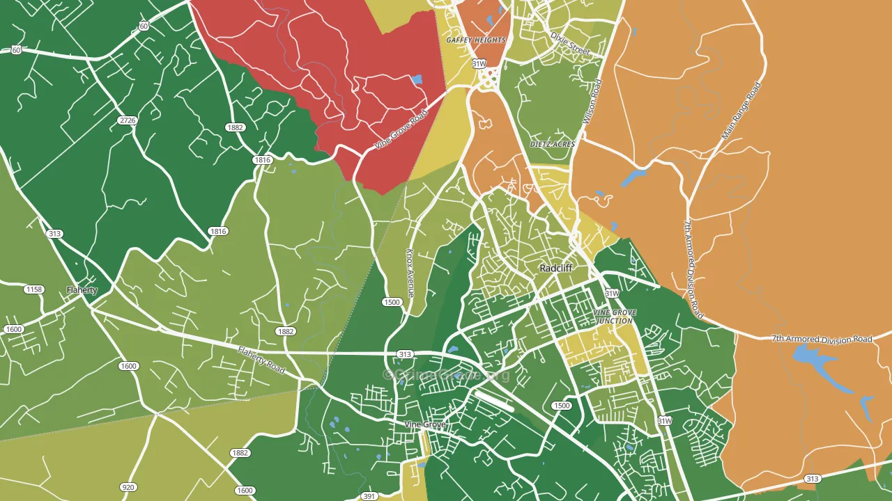 Vine Grove Junction, KY Map of Drug-Related Crime Rates