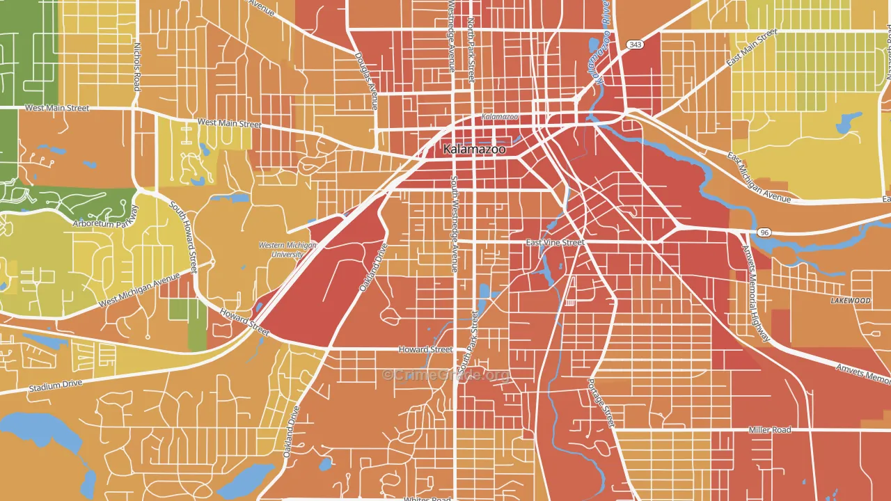 Vine, Kalamazoo, MI Map of Drug-Related Crime Rates