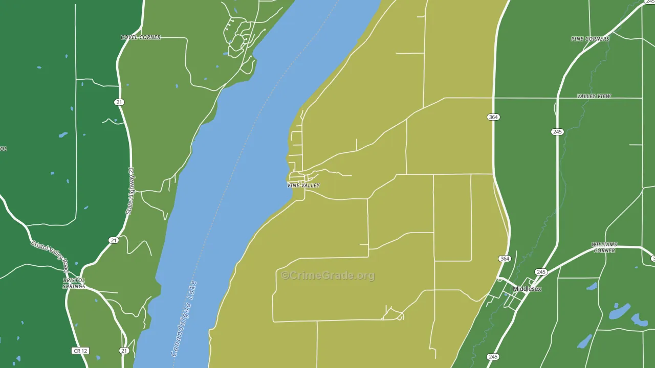 Vine Valley, NY Map of Drug-Related Crime Rates