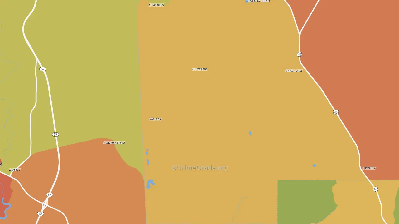Vinegar Bend, AL Map of Drug-Related Crime Rates