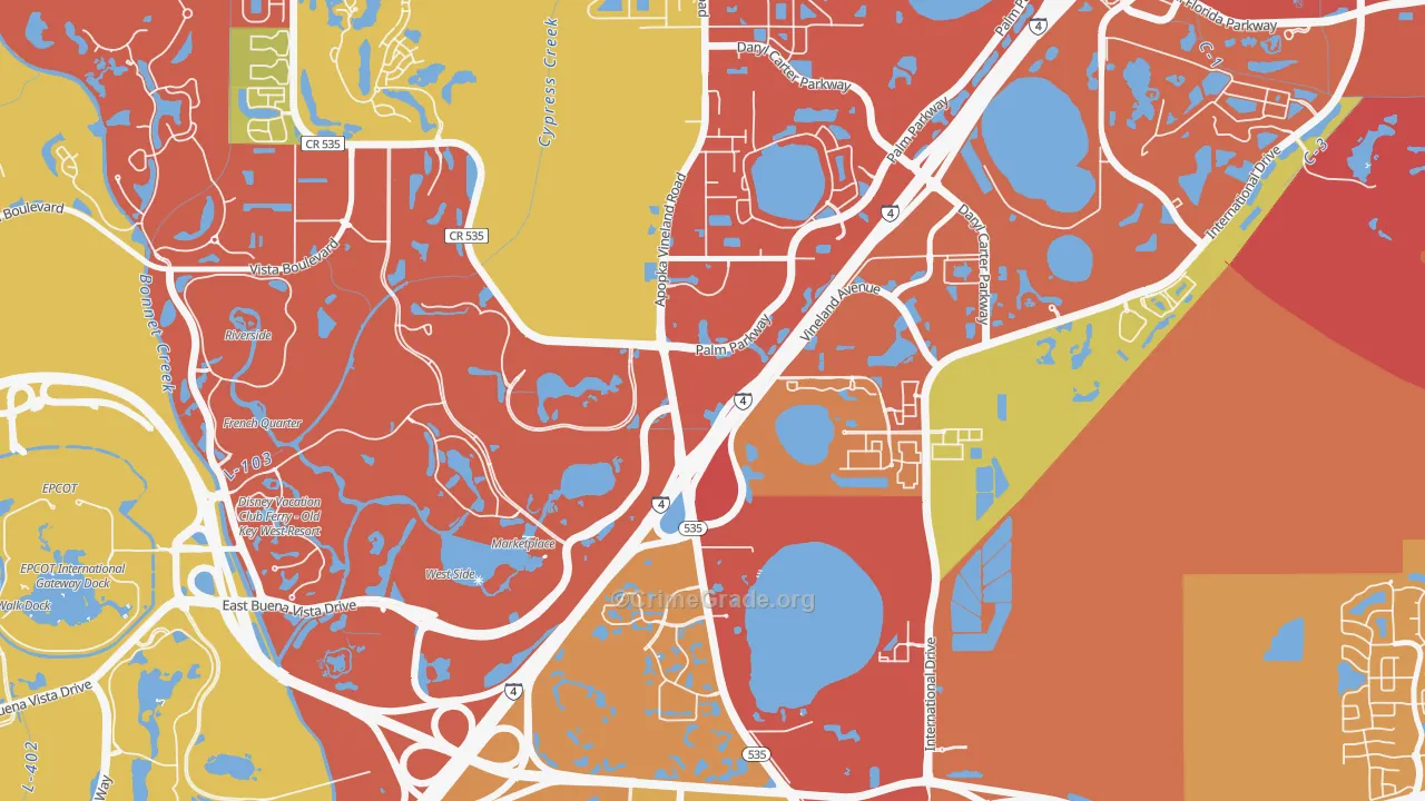 Vineland, FL Map of Drug-Related Crime Rates