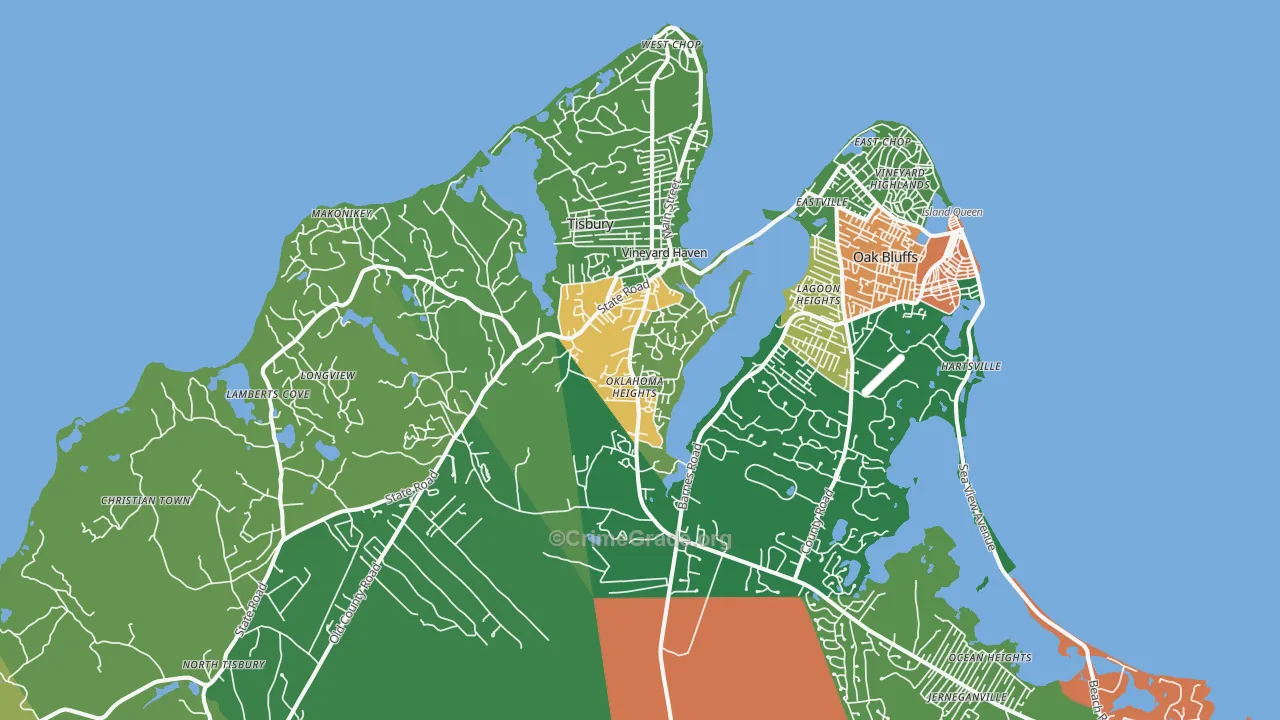 Vineyard Haven, MA Map of Drug-Related Crime Rates