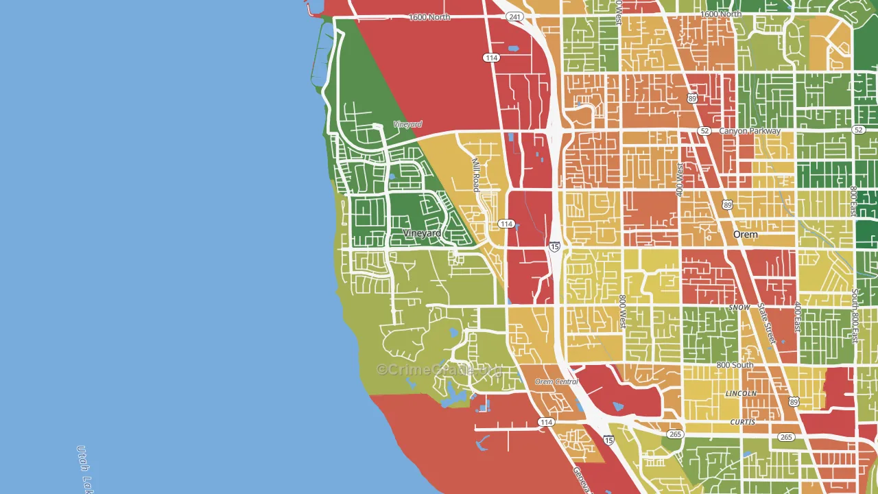 Vineyard, UT Map of Drug-Related Crime Rates