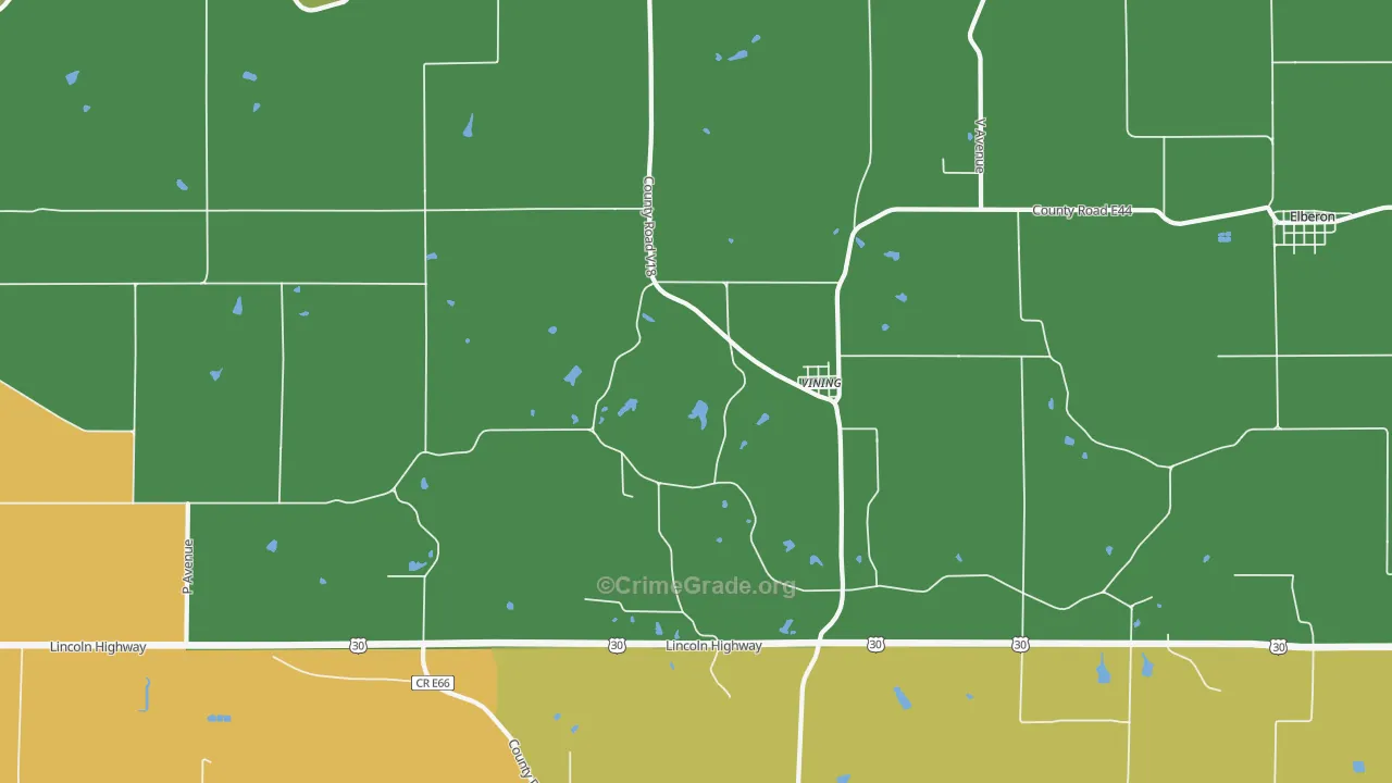 Vining, IA Map of Drug-Related Crime Rates