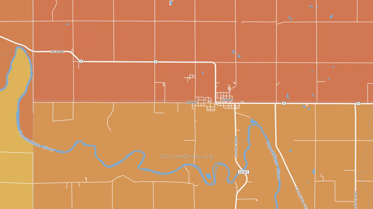 Vining, KS Map of Drug-Related Crime Rates