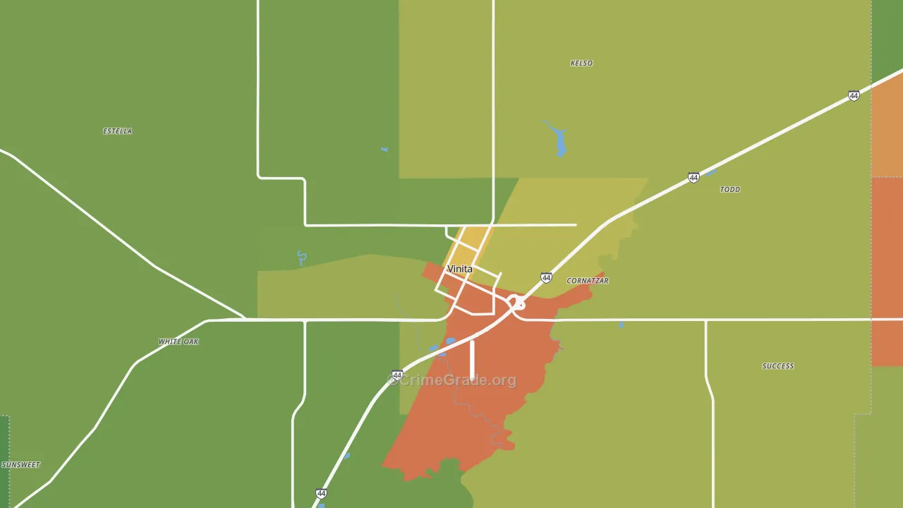 Vinita, OK Map of Drug-Related Crime Rates